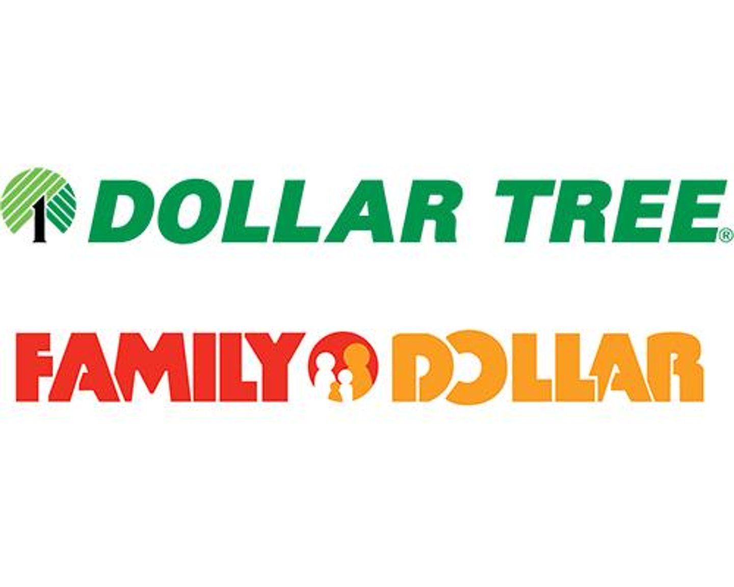 Logos for Dollar Tree and Family Dollar