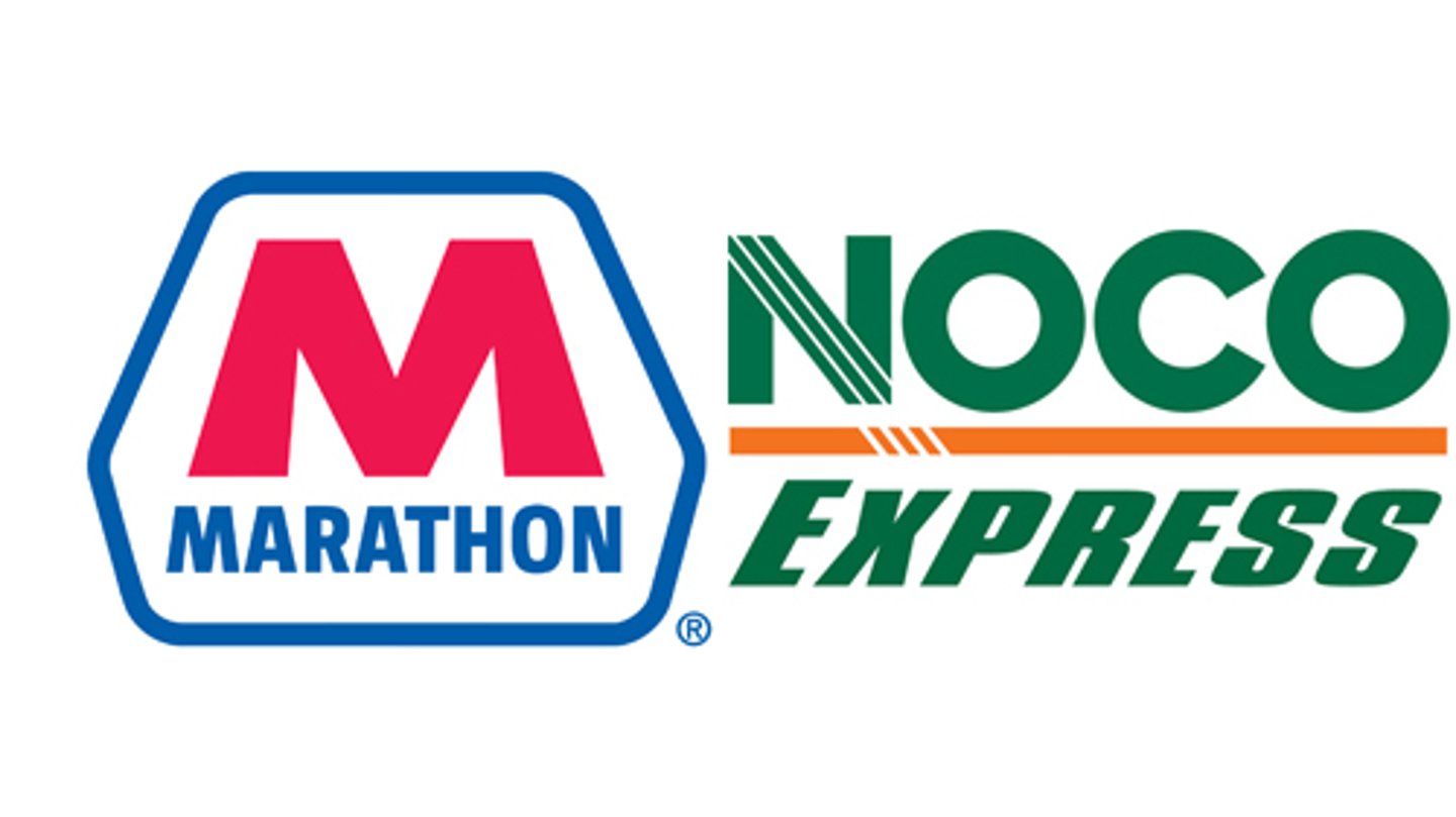 Logos for Marathon Petroleum and NOCO Express