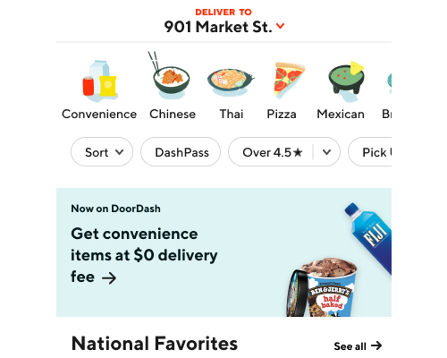 DoorDash Convenience Delivery Option