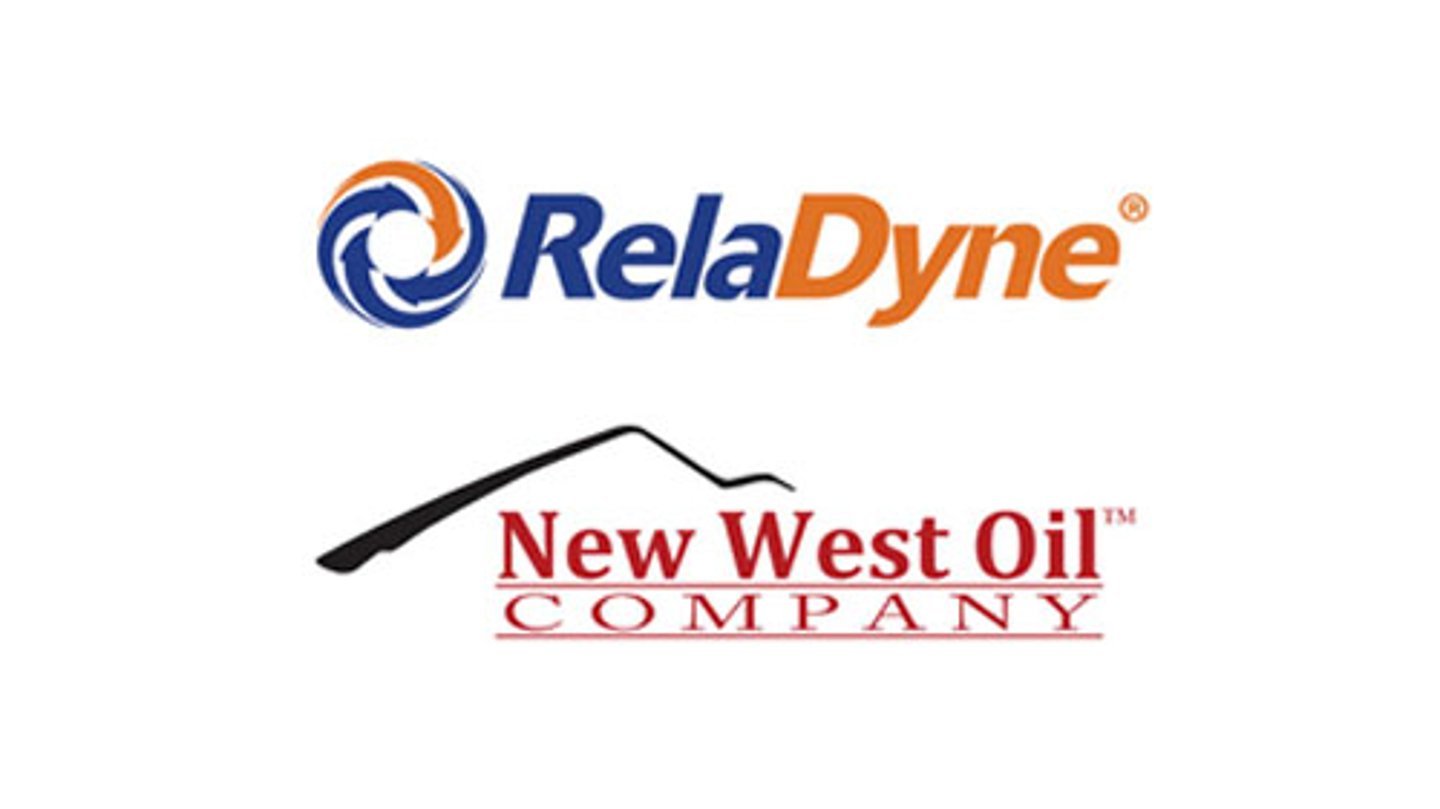 Logos for RelaDyne and New West Oil Co.