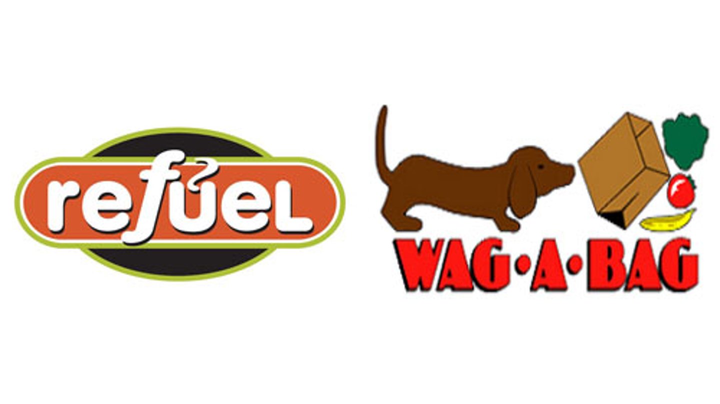 Logos for Refuel and Wag-A-Bag