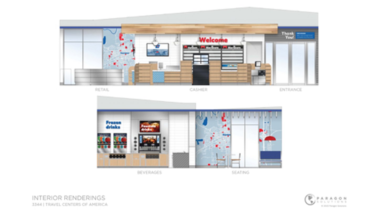 Rendering of the new beverage section at TA Seymour