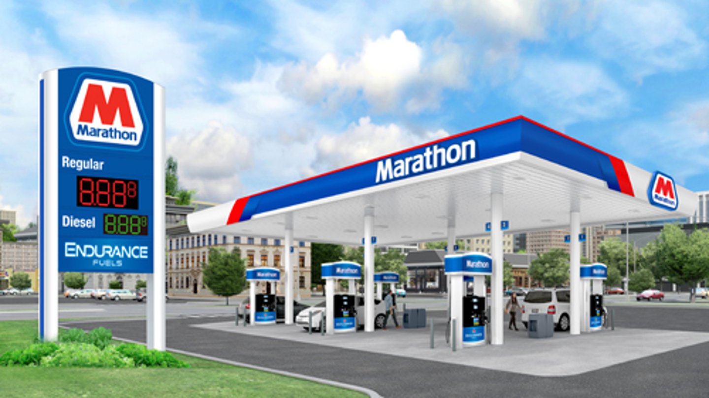 New image for a Marathon branded gas station during the day