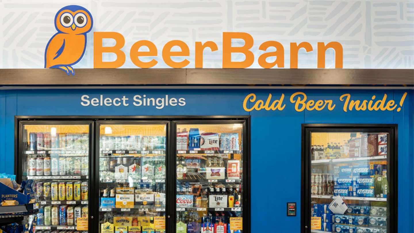 the  beer barn at Onvo travel center in Dorrance Township, Pa