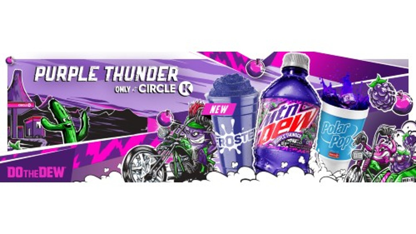 Mtn Dew Purple Thunder Froster & Circle K Banner