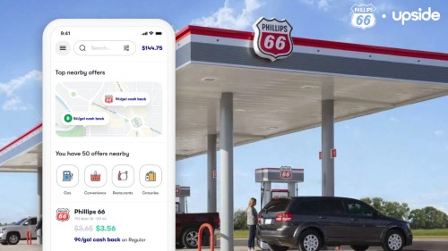 Phillips 66 gas station with Upside app