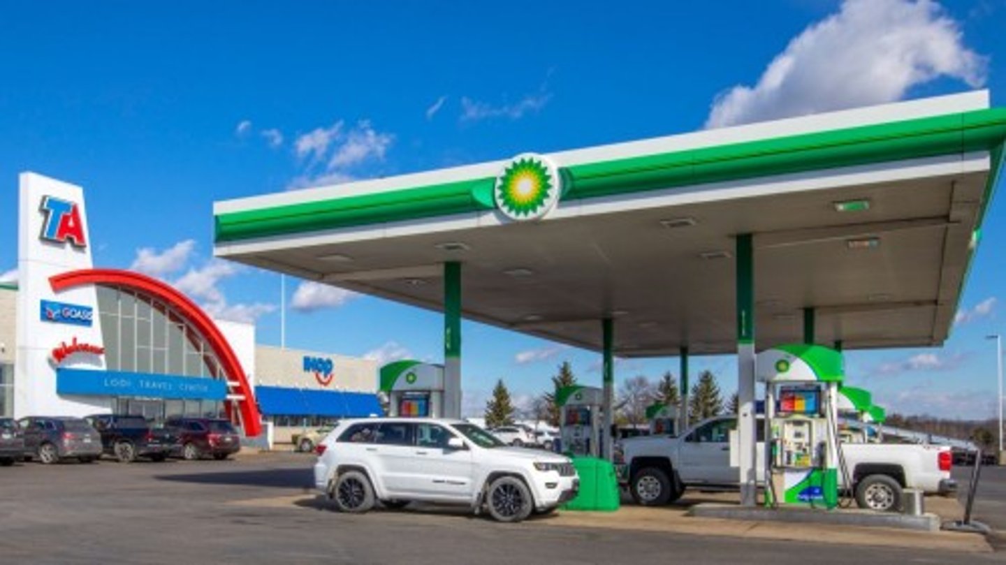 BP fueling station at TravelCenters of America plaza