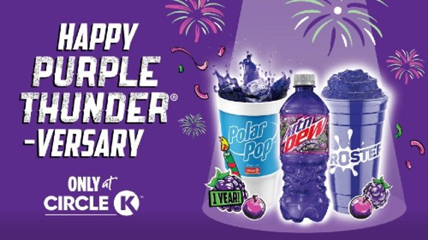 Circle K and Mtn Dew Purple Thunder Thunderversary Tour banner