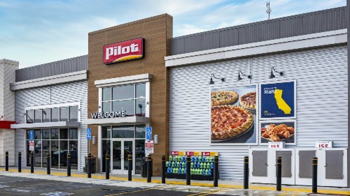 Exterior of Pilot Travel Center in Rialto, California