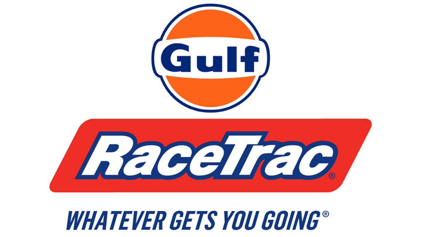 Logos for RaceTrac and Gulf Oil