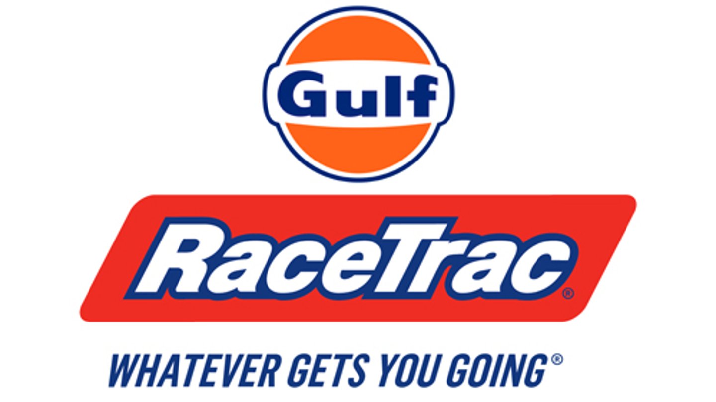 Logos for Gulf Oil and RaceTrac