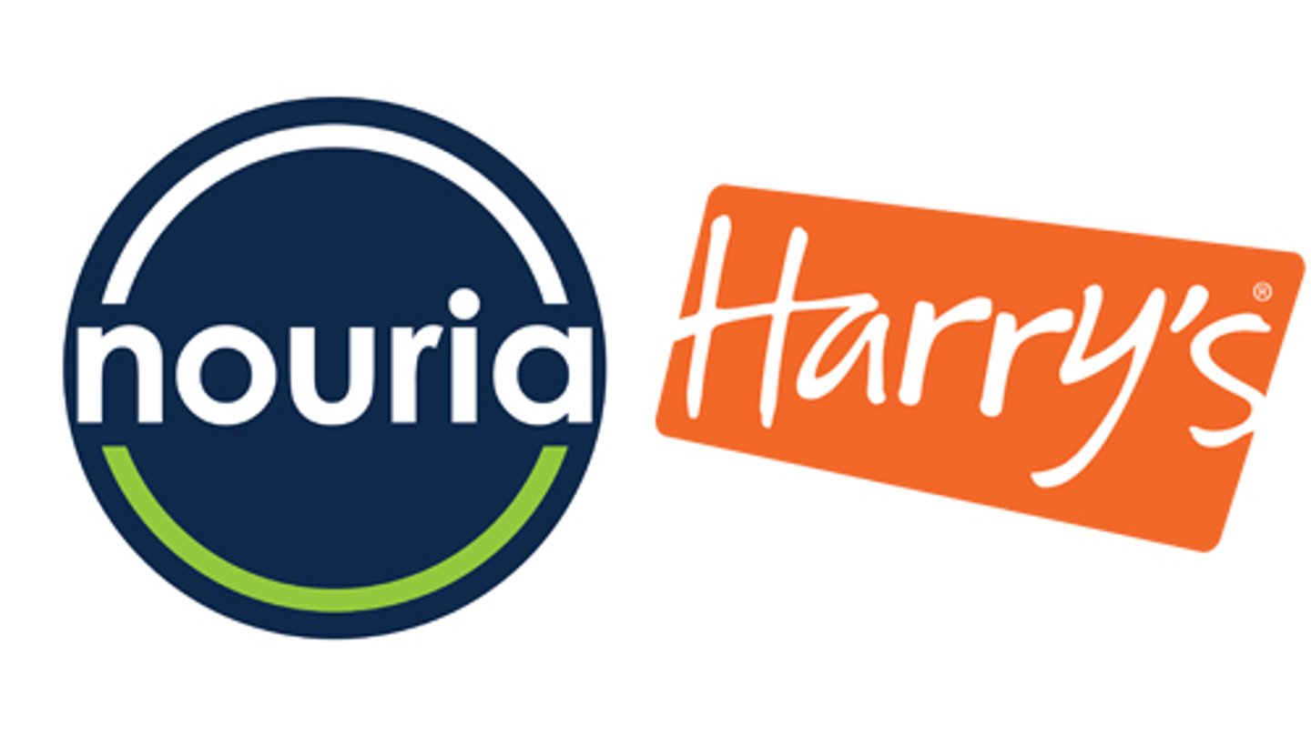 Logos for Nouria Energy and Harry's convenience stores