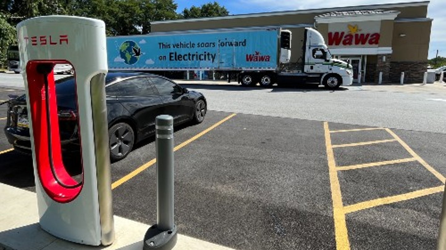 EV Charging Station outside a Wawa