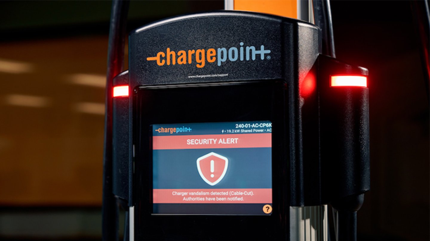 The ChargePoint Protect alarm screen