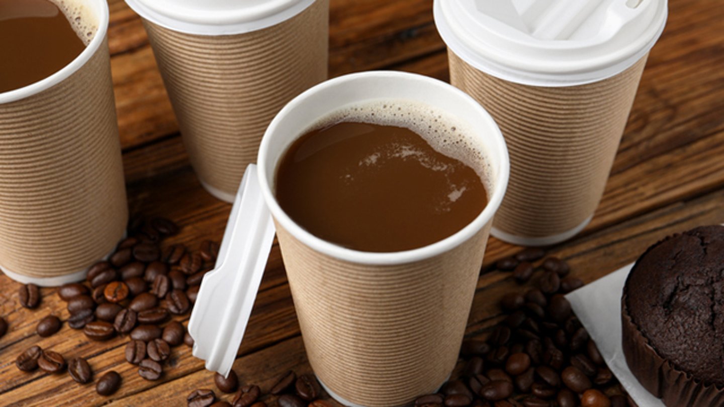 Hot coffee in to-go cups