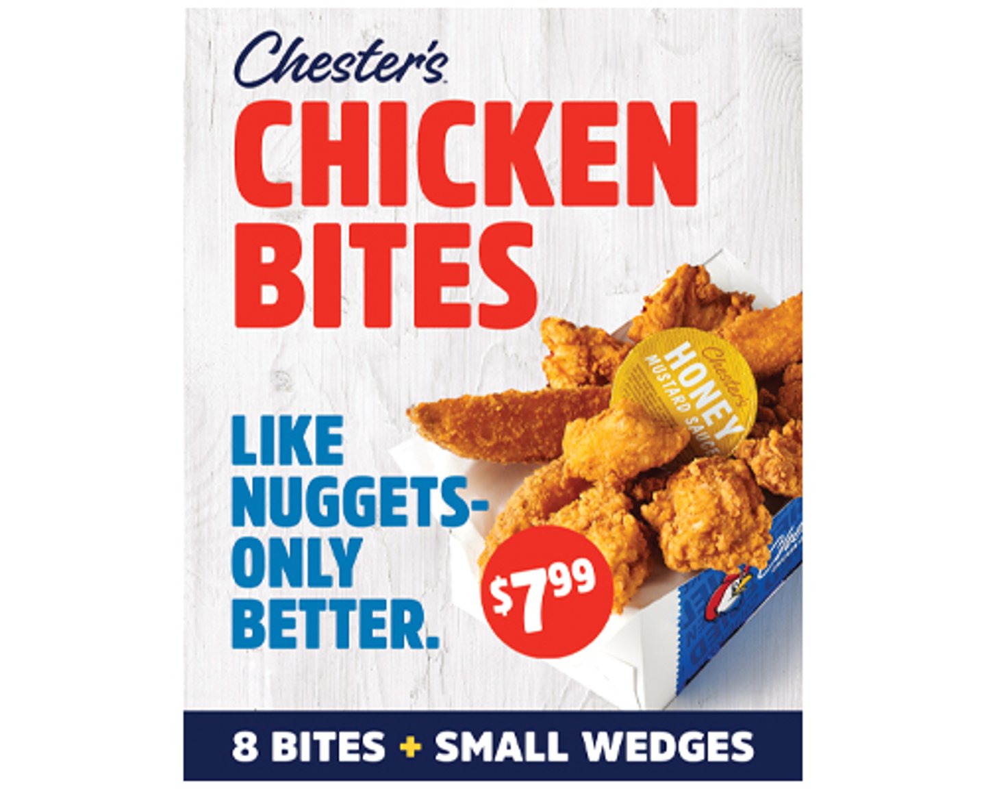 Chester's unsauced chicken bites with honey mustard dipping sauce