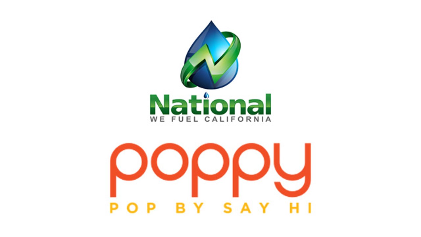 The logos for National Petroleum and Poppy's Market
