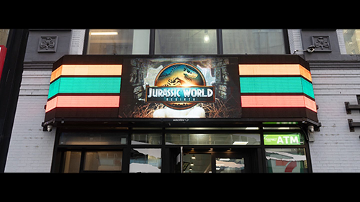 Jurassic World Rebirth campaign at 7-Eleven