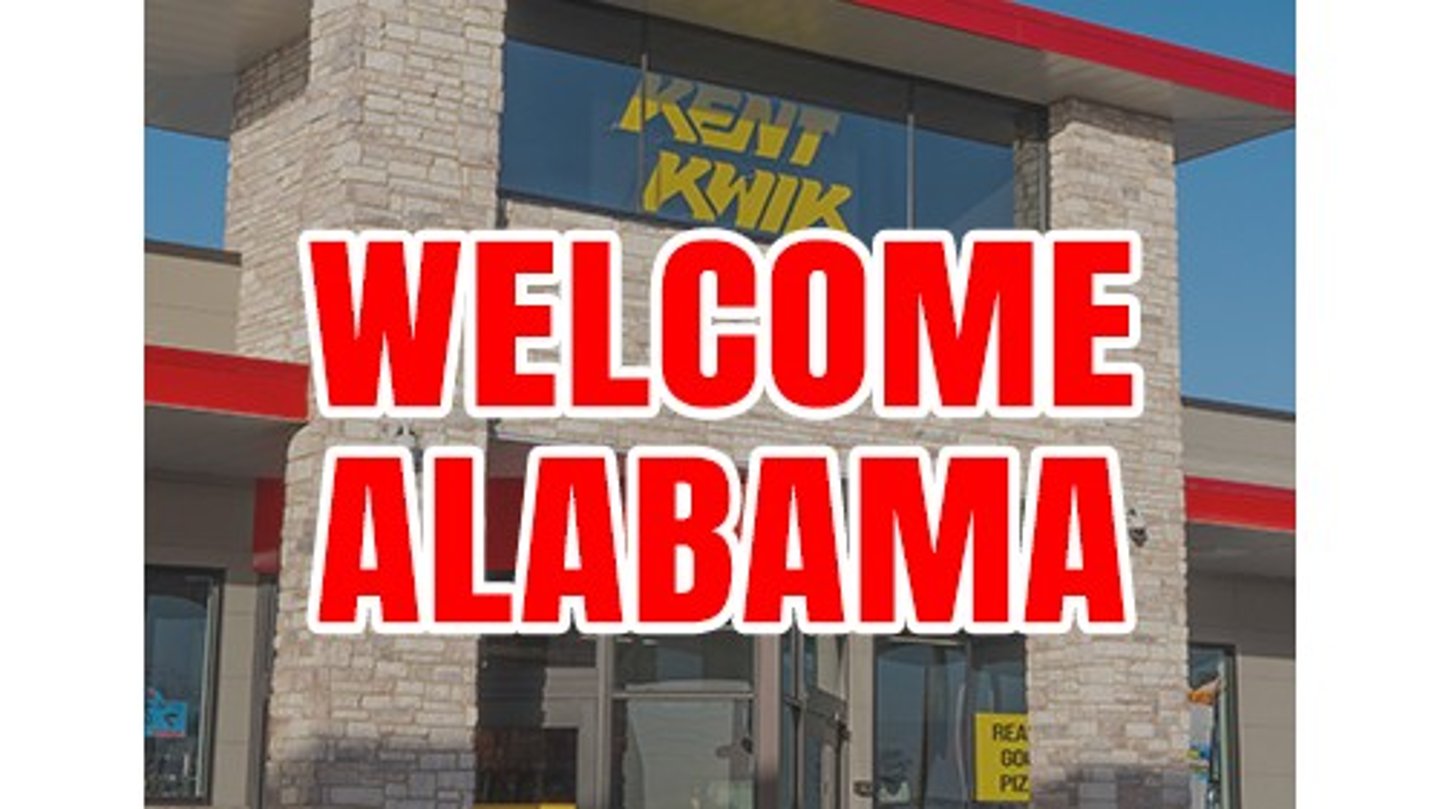 Kent Kwik Welcome Alabama banner