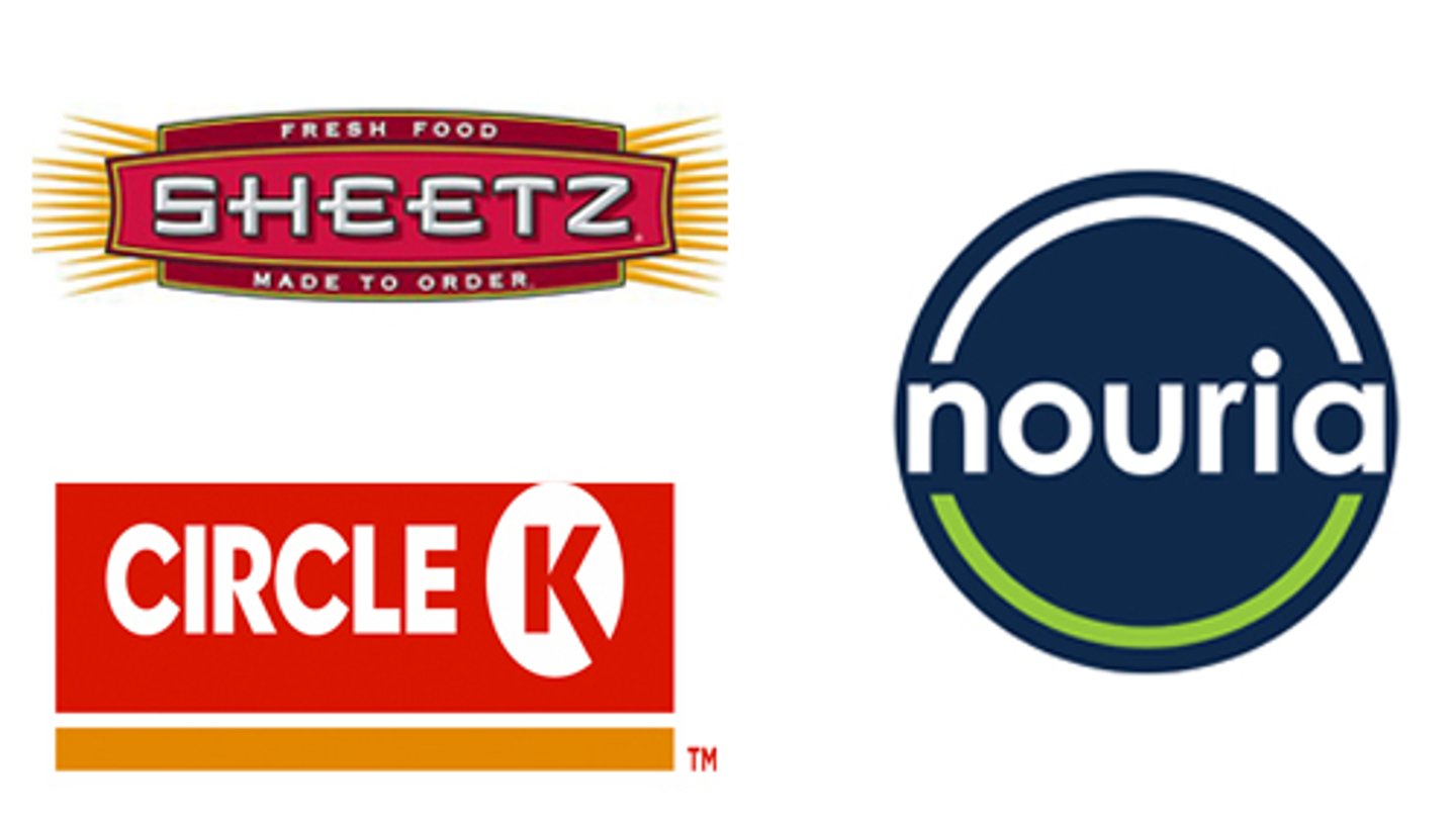 Logos for Circle K, Nouria Energy and Sheetz