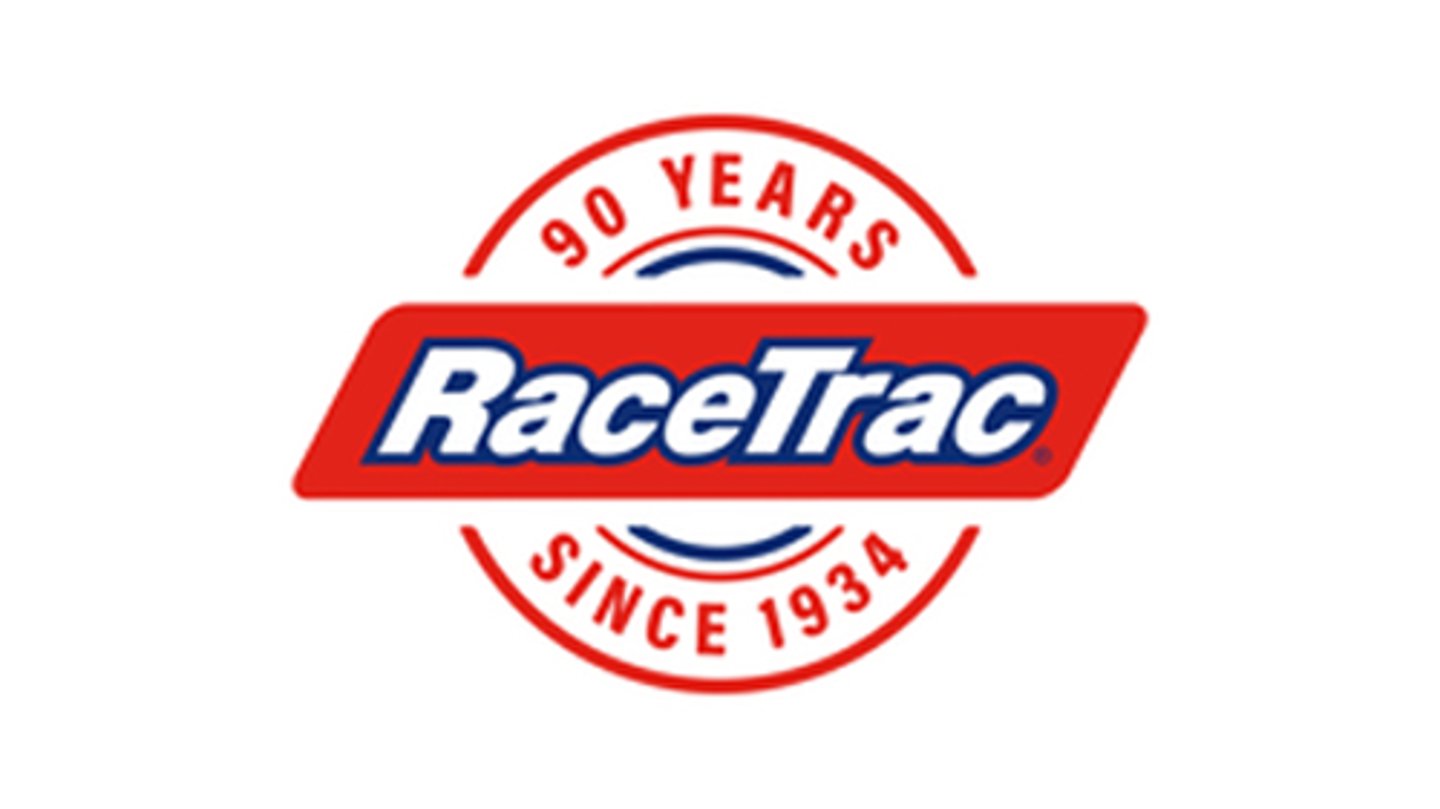 RaceTrac's logo with 90 years banner