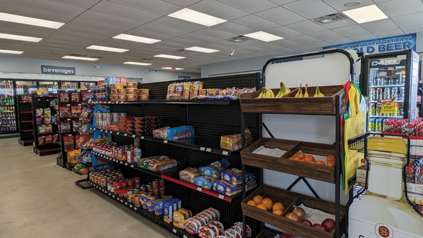 A selection of grocery items at Kumbha-Yah Cafe and EV Market Place