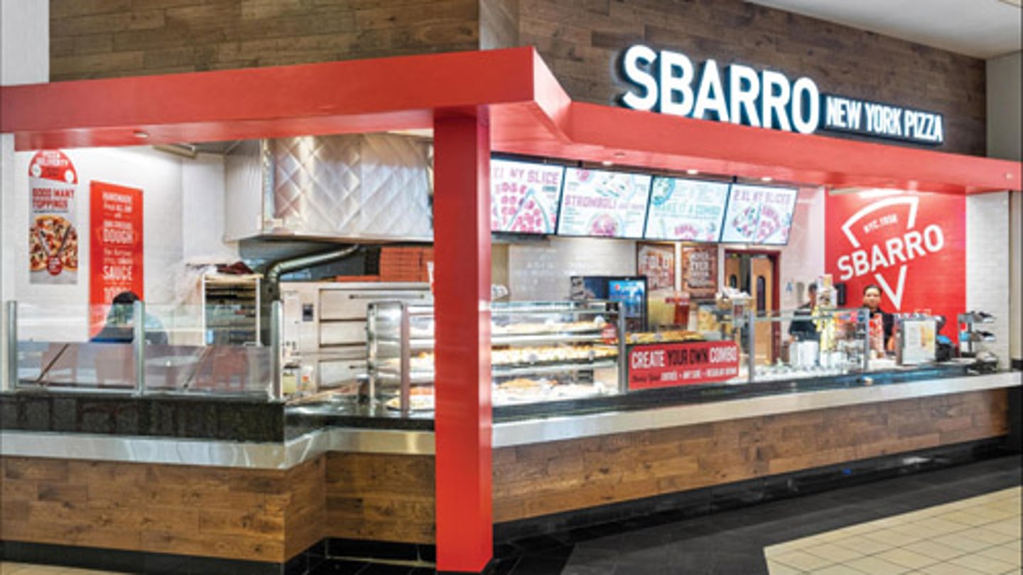 A Sbarro in a convenience store