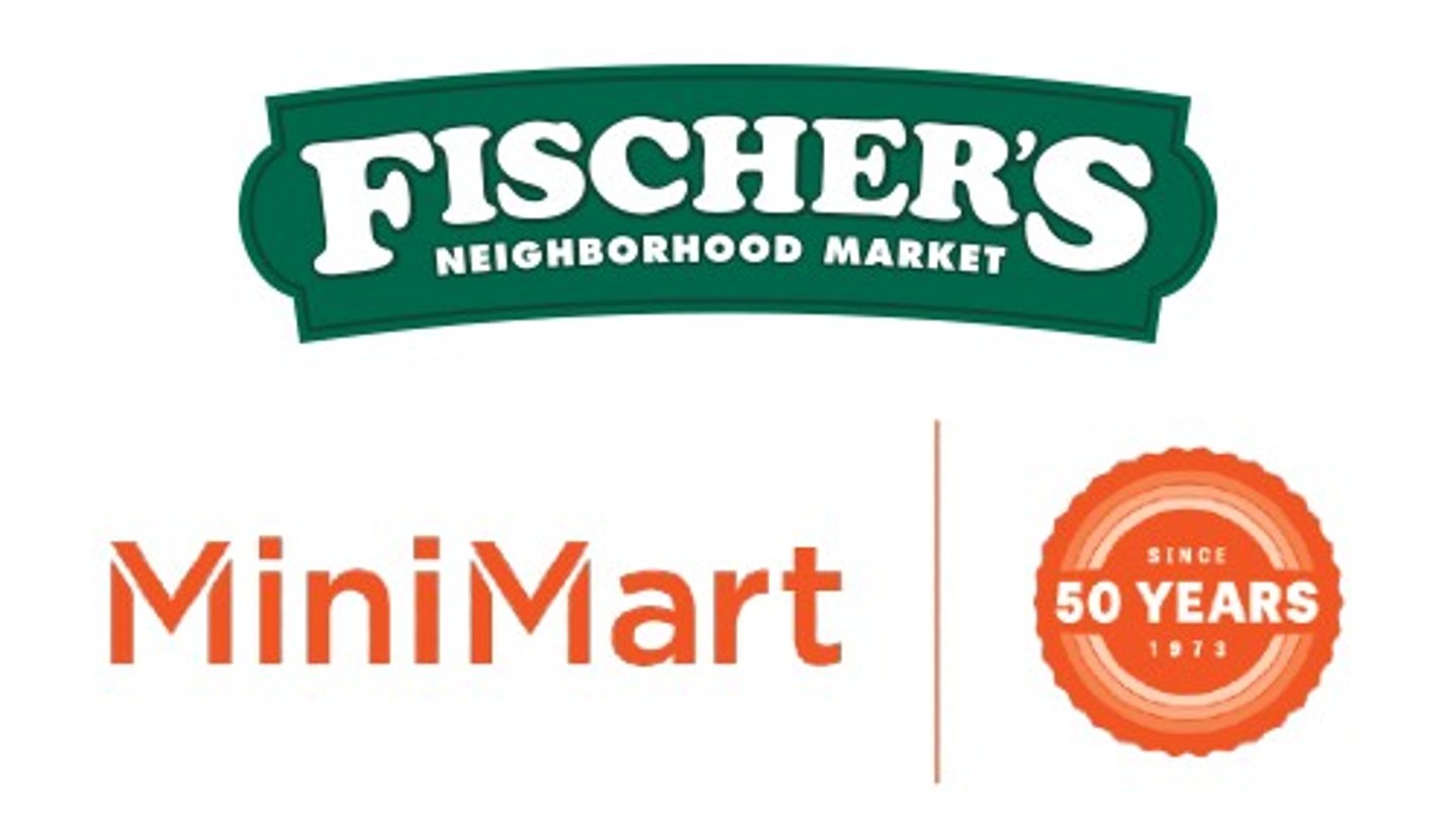 Mini Mart and Fischers logos