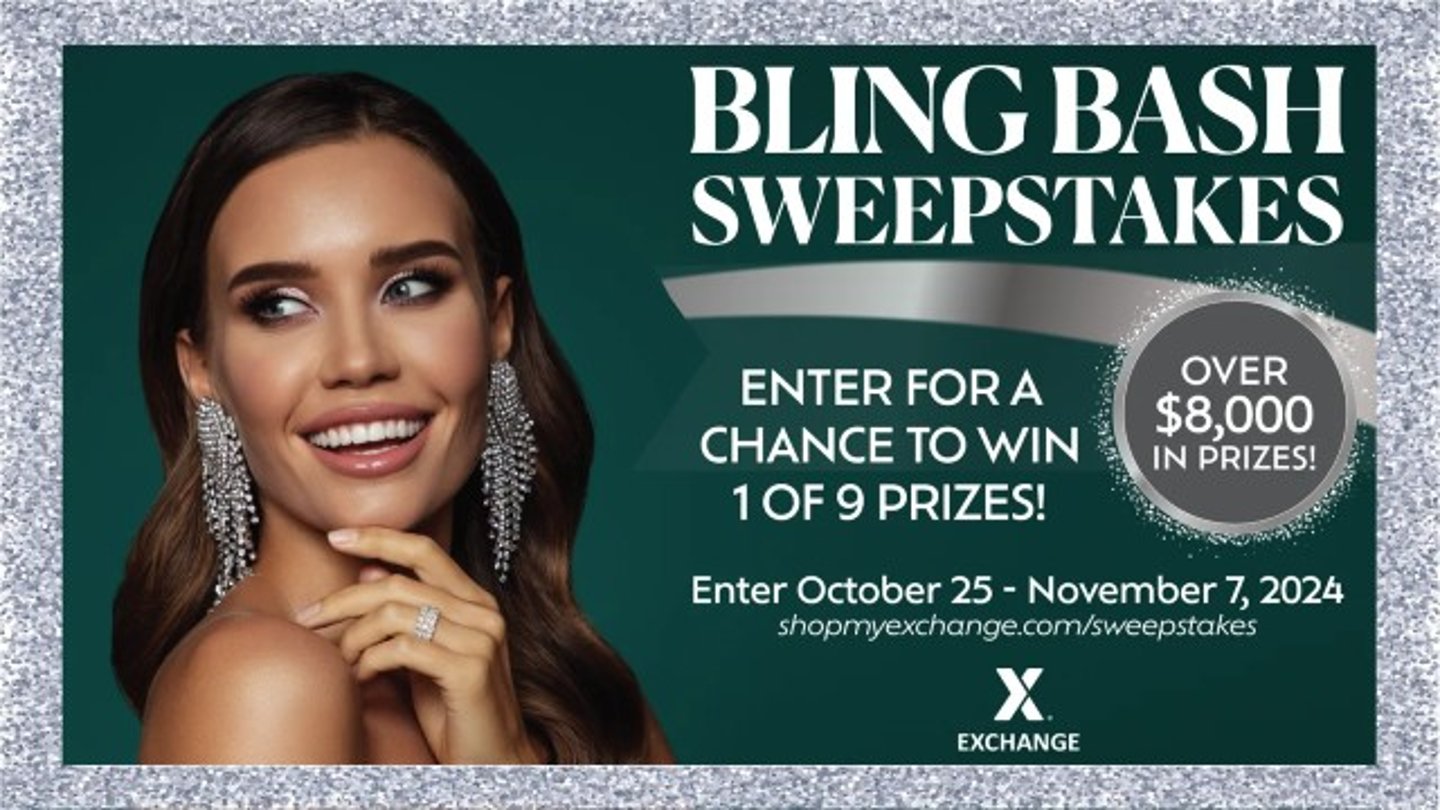 AAFES Bling Bash sweepstakes banner