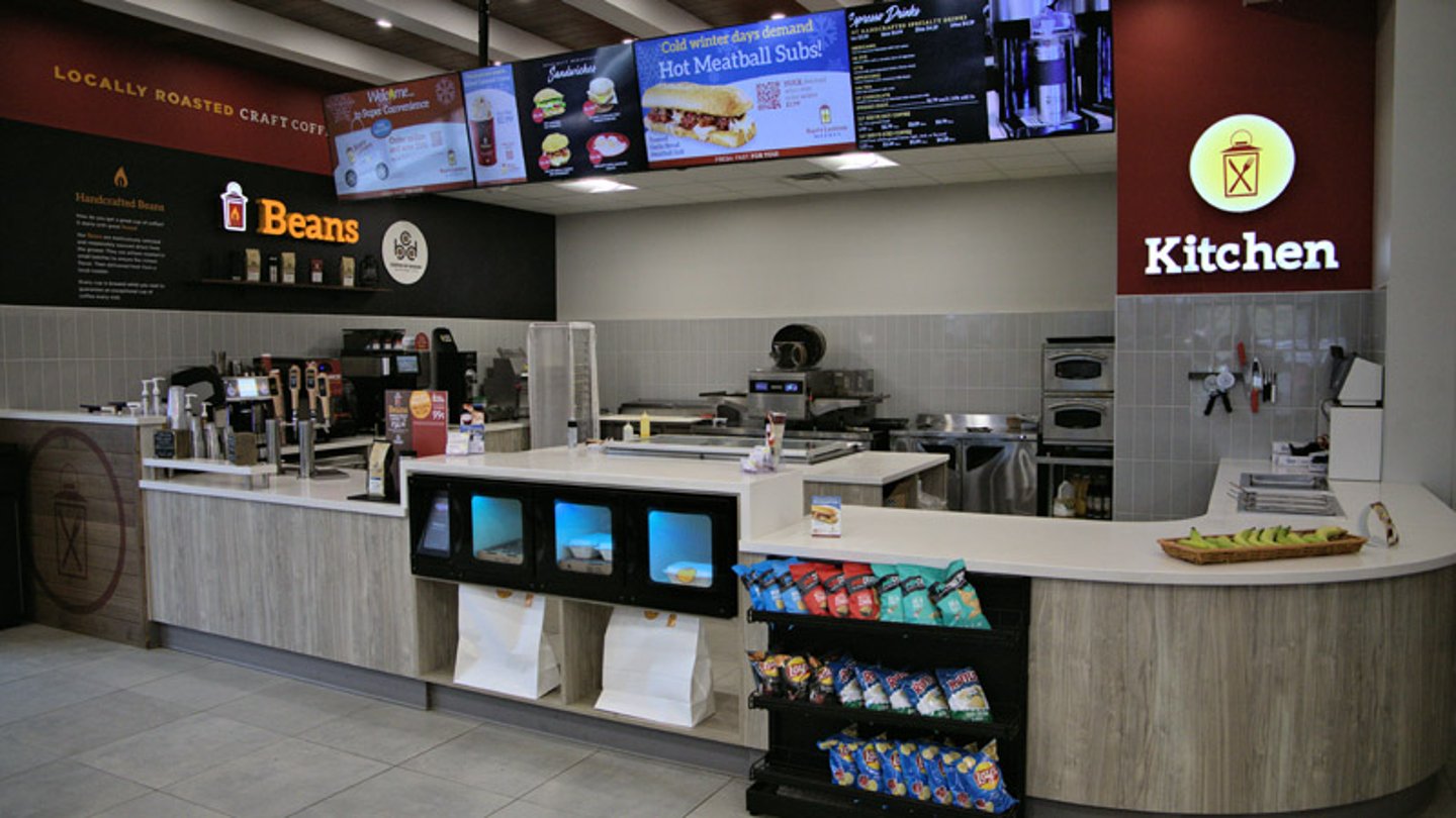 The foodservice area at Rusty Lantern Market