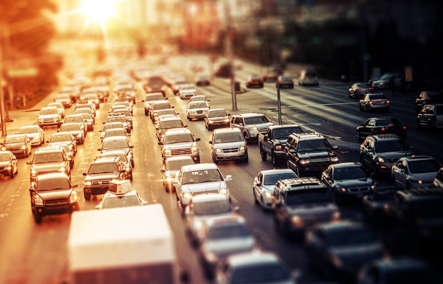 Highway Traffic at Sunset